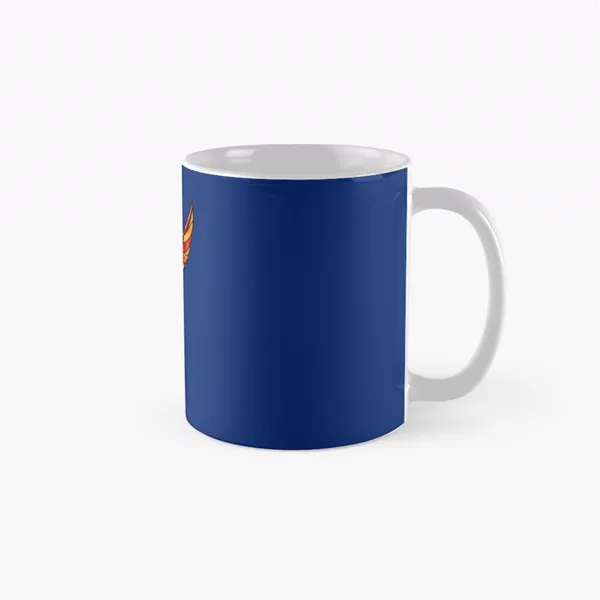 Amber Firebird Rising in Stained Glass on Navy: Classic Mug